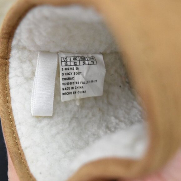 Gap Cozy Boots Kids Size 13 Brown Suede Shearling Lined - Picture 7 of 7